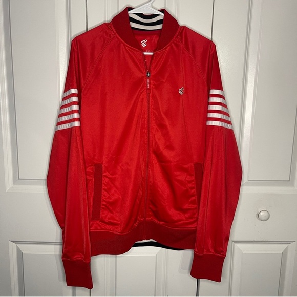 Rocawear Red Track Jacket Size Medium Full Zip Logo Stripes Hip Hop Streetwear - Picture 1 of 8